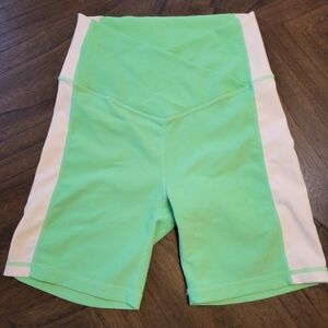 Wilo The Label Green and White Bike Shorts, S